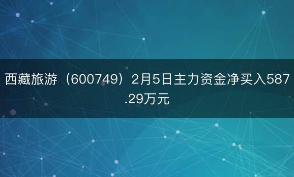 西藏旅游（600749）2月5日主力资金净买入587.29万元