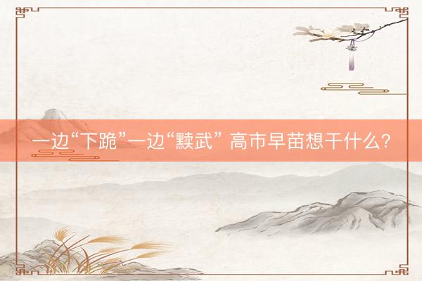 一边“下跪”一边“黩武” 高市早苗想干什么？