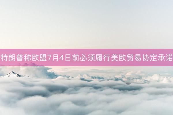 特朗普称欧盟7月4日前必须履行美欧贸易协定承诺