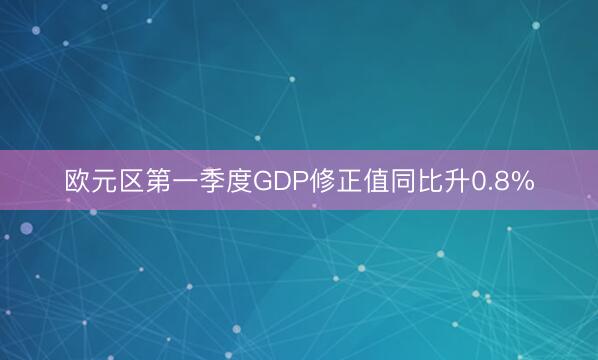 欧元区第一季度GDP修正值同比升0.8%