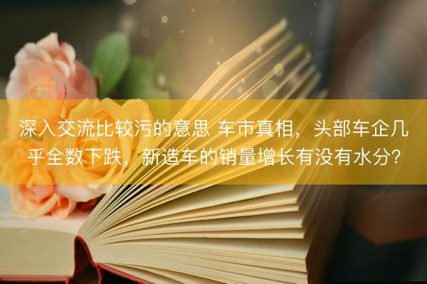 深入交流比较污的意思 车市真相，头部车企几乎全数下跌，新造车的销量增长有没有水分？