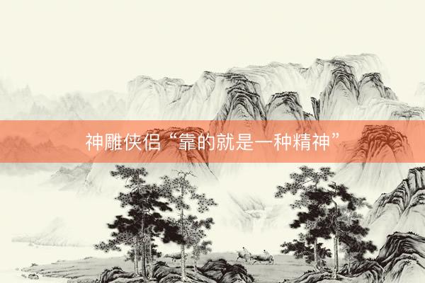 神雕侠侣 “靠的就是一种精神”