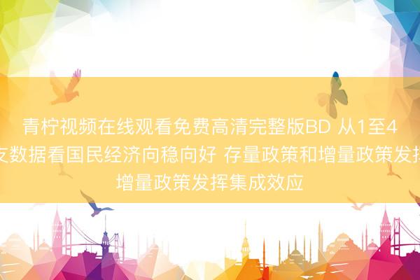 青柠视频在线观看免费高清完整版BD 从1至4月财政收支数据看国民经济向稳向好 存量政策和增量政策发挥集成效应