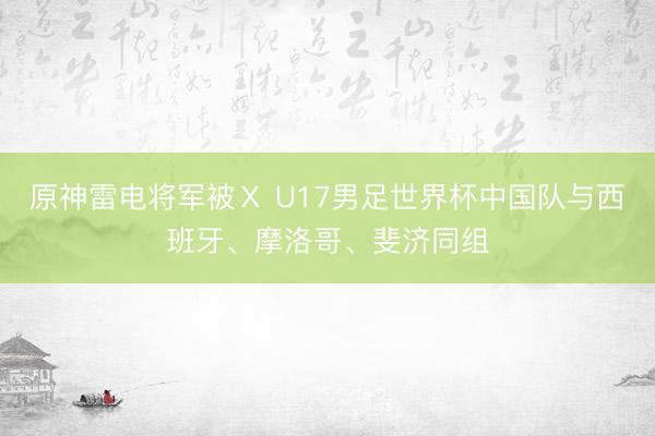 原神雷电将军被Ⅹ U17男足世界杯中国队与西班牙、摩洛哥、斐济同组