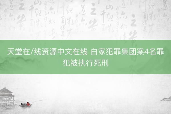 天堂在/线资源中文在线 白家犯罪集团案4名罪犯被执行死刑