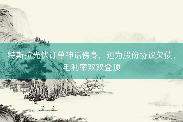 特斯拉光伏订单神话傍身，迈为股份协议欠债、毛利率双双登顶