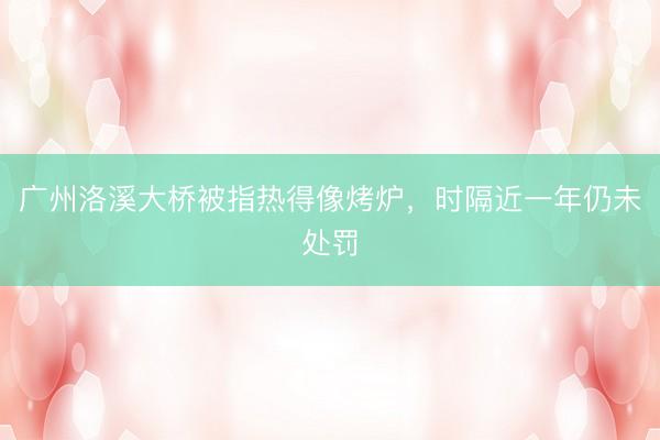 广州洛溪大桥被指热得像烤炉，时隔近一年仍未处罚
