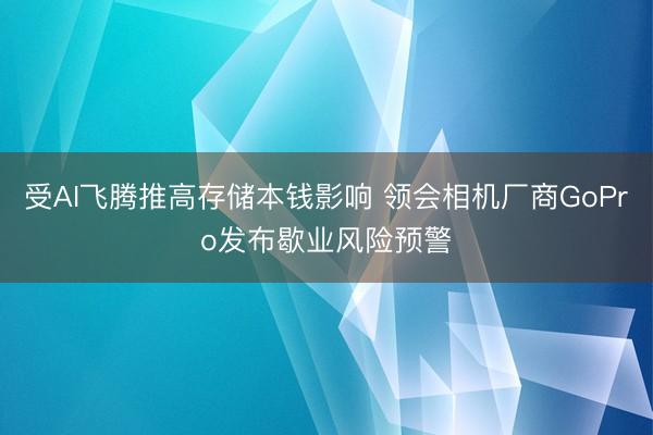 受AI飞腾推高存储本钱影响 领会相机厂商GoPro发布歇业风险预警