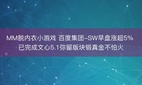 MM脱内衣小游戏 百度集团-SW早盘涨超5% 已完成文心5.1弥留版块锻真金不怕火