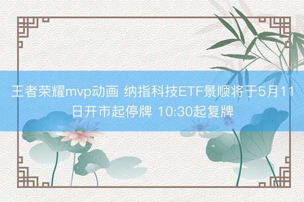 王者荣耀mvp动画 纳指科技ETF景顺将于5月11日开市起停牌 10:30起复牌