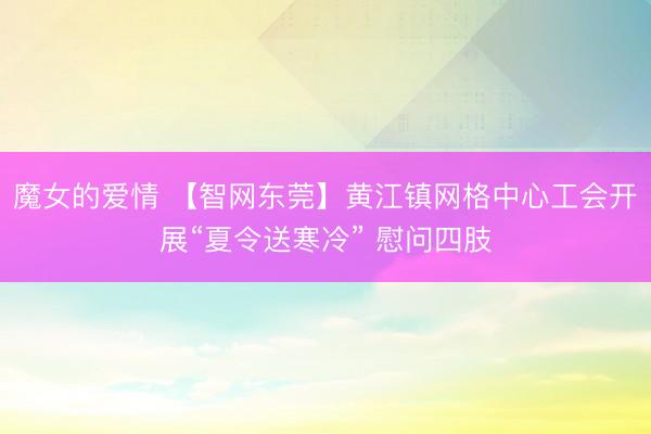 魔女的爱情 【智网东莞】黄江镇网格中心工会开展“夏令送寒冷” 慰问四肢