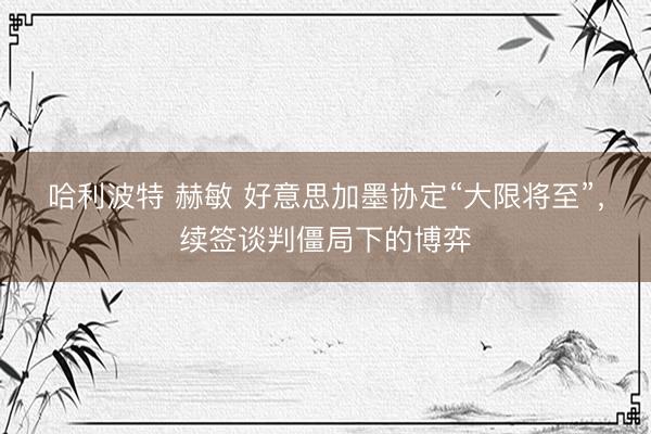 哈利波特 赫敏 好意思加墨协定“大限将至”，续签谈判僵局下的博弈
