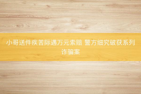小哥送件疾苦际遇万元索赔 警方细究破获系列诈骗案