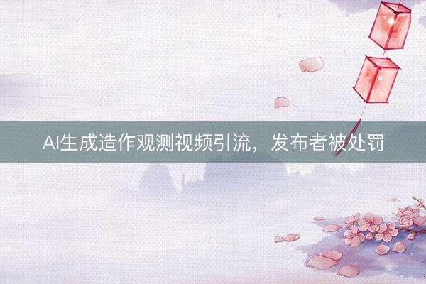AI生成造作观测视频引流，发布者被处罚